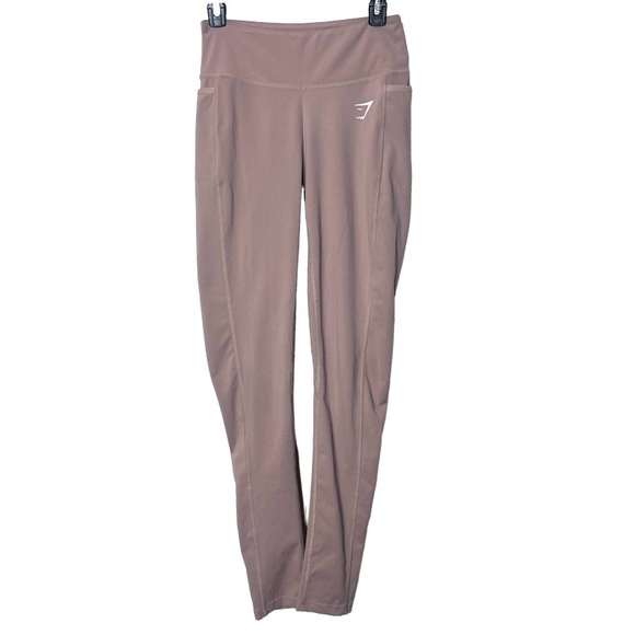 Gymshark  Pants Side Pockets Mauve Tan Size Medium - Picture 1 of 9